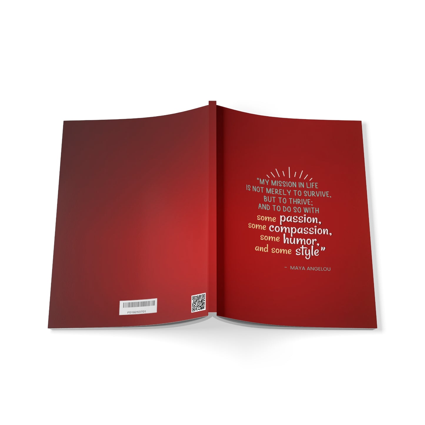 Passion, Compassion, Style, and Humor Ruby Paperback Journal