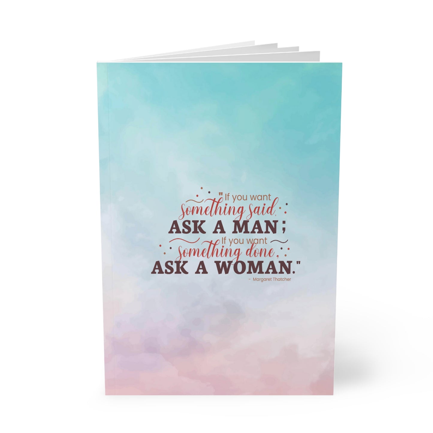 Ask A Woman Pink/Blue Paperback Journal