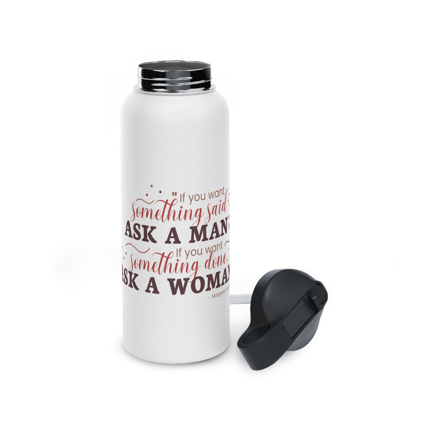 Ask a Woman Stainless Steel Water Bottle