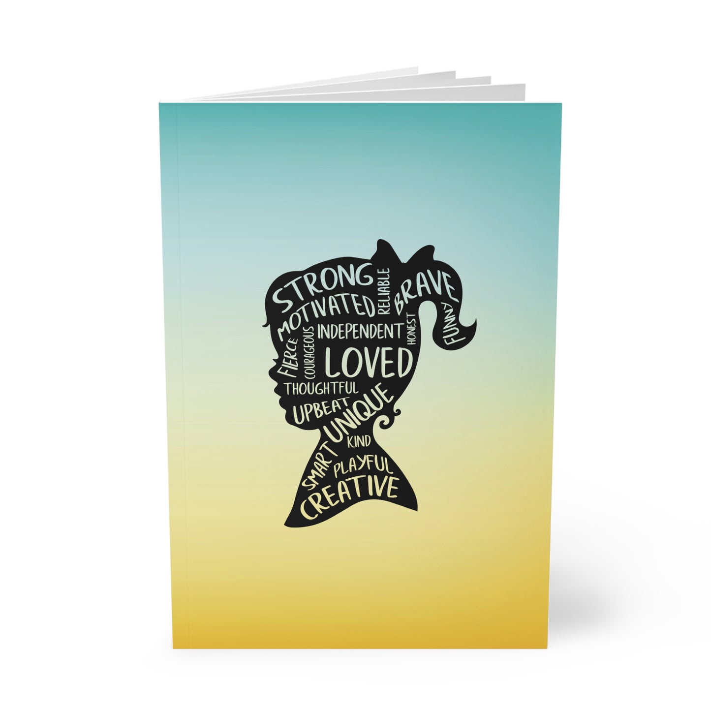 Strong, Independent, Unique Yellow/Blue Paperback Journal