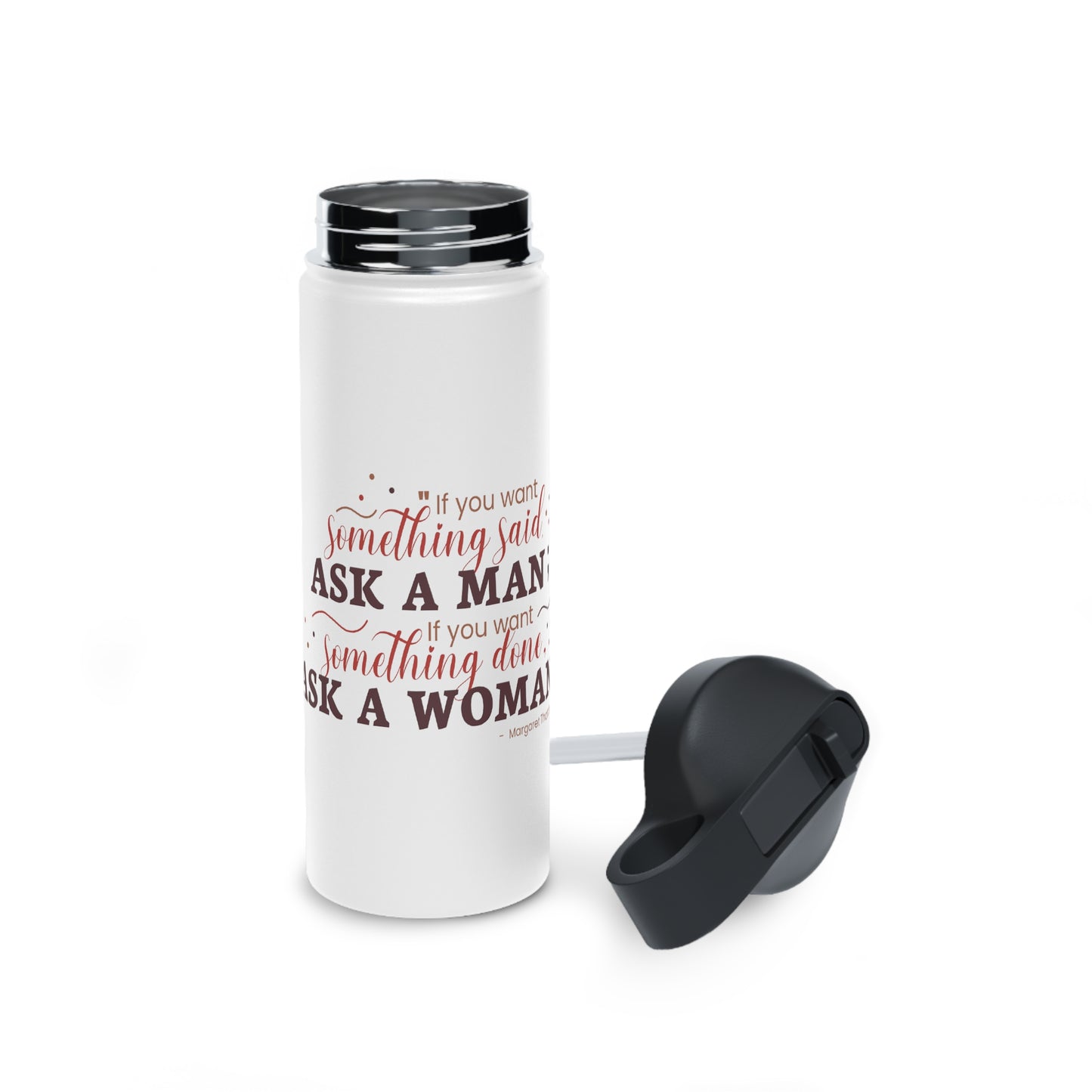 Ask a Woman Stainless Steel Water Bottle