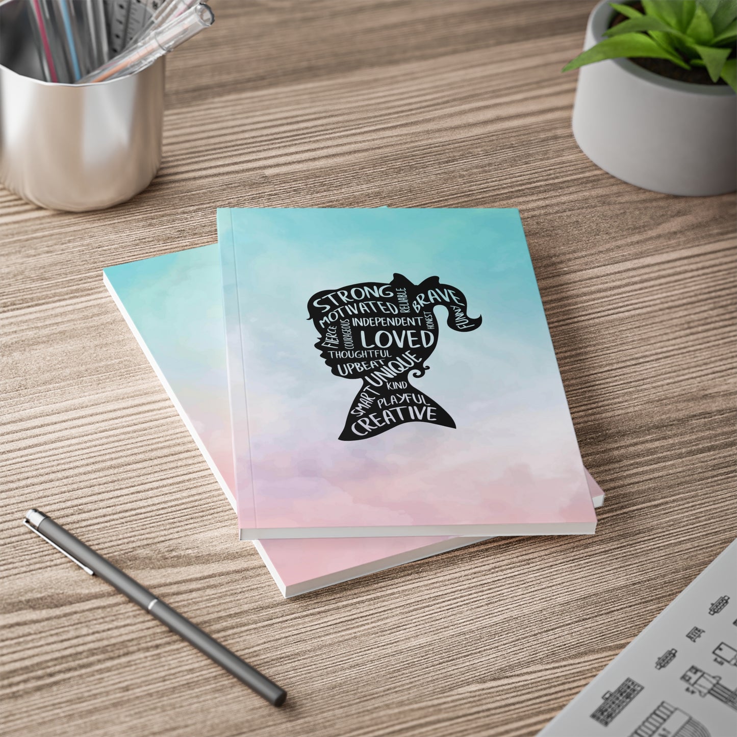 Strong, Independent, Unique Pink/Blue Paperback Journal