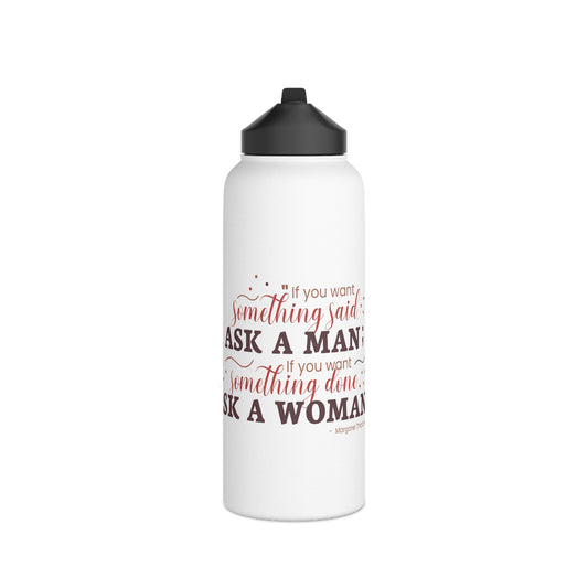 Ask a Woman Stainless Steel Water Bottle