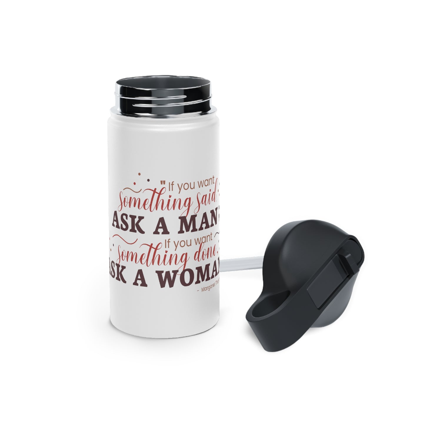 Ask a Woman Stainless Steel Water Bottle