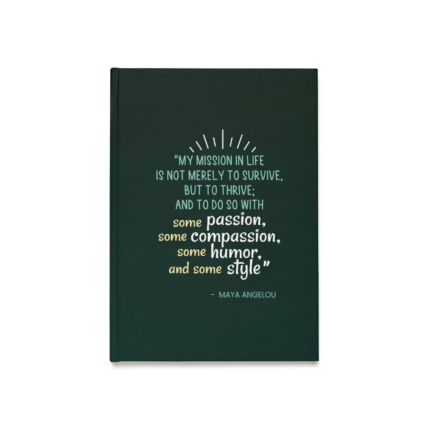 Passion, Compassion, Style, and Humor Emerald Hardcover Journal