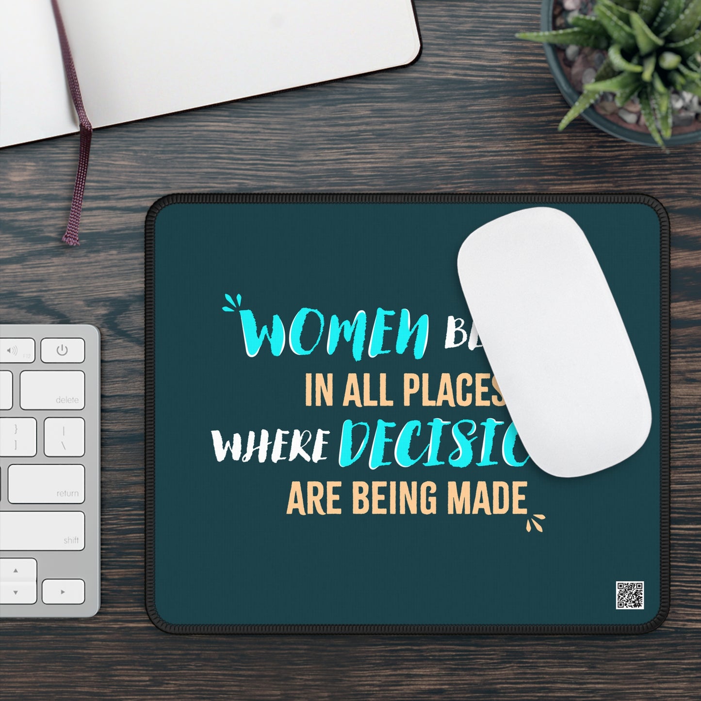 Women Belong in All Places Blue Mousepad