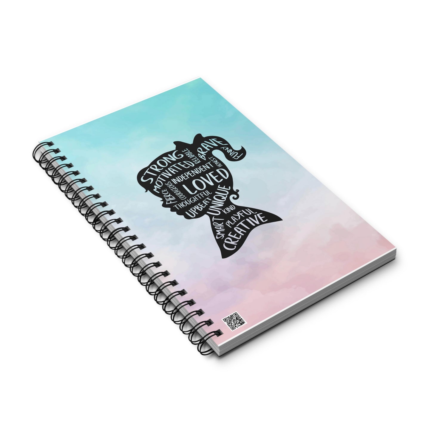 Strong, Independent, Unique Pink/Blue Spiral Notebook