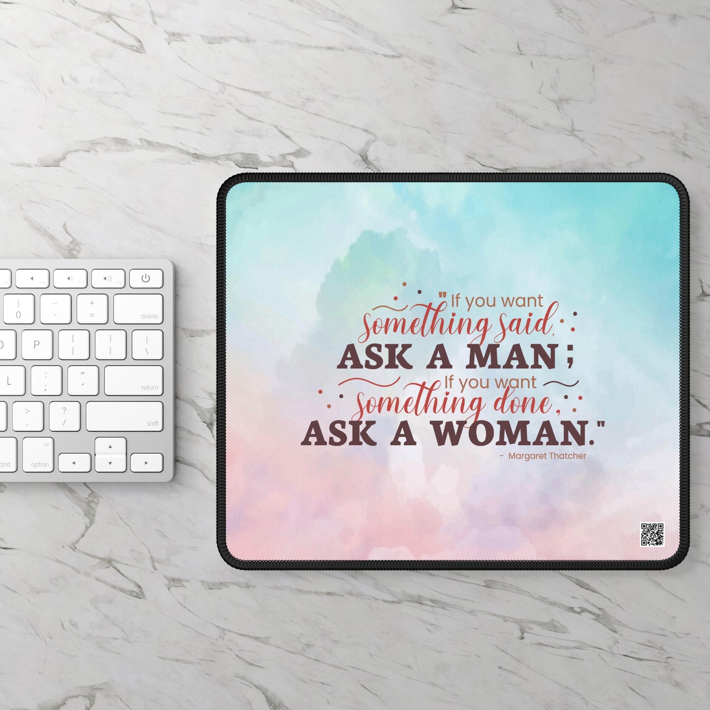 Ask A Woman Pink/Blue Mousepad