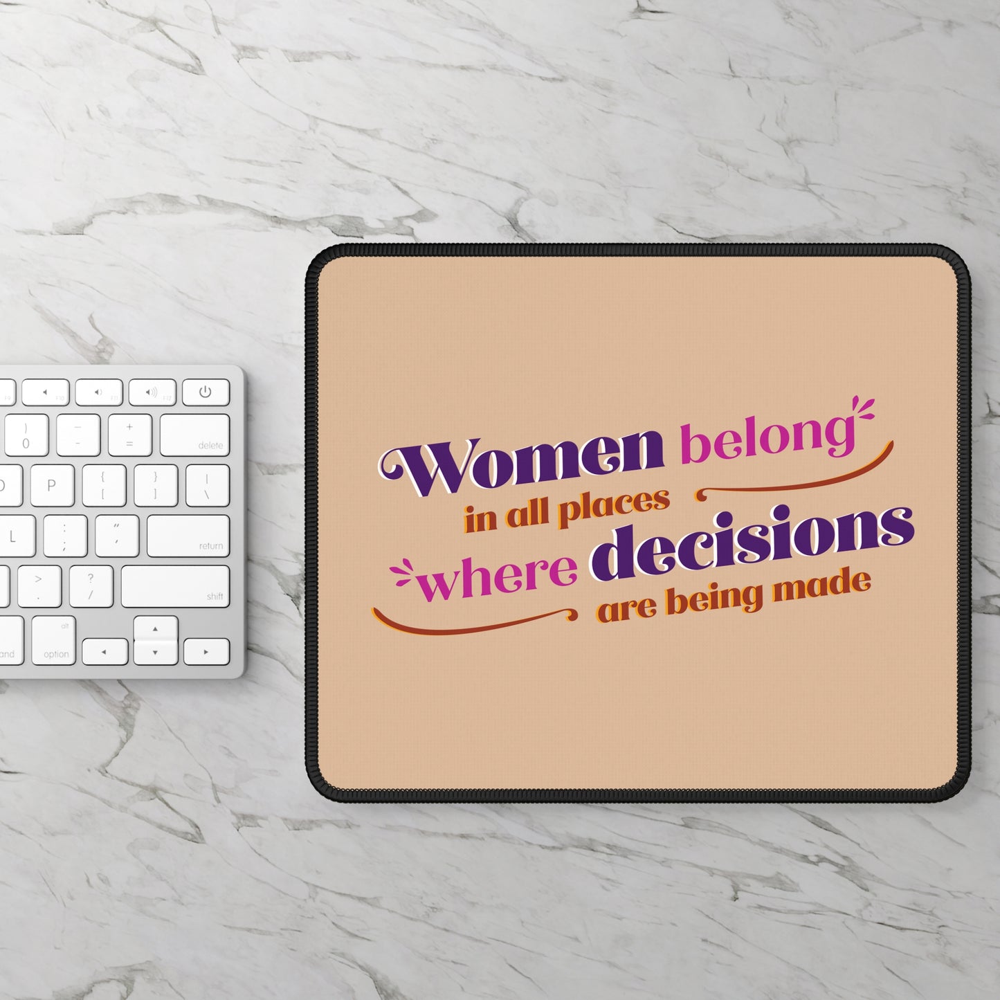 Women Belong in All Places Beige/Nude Mousepad