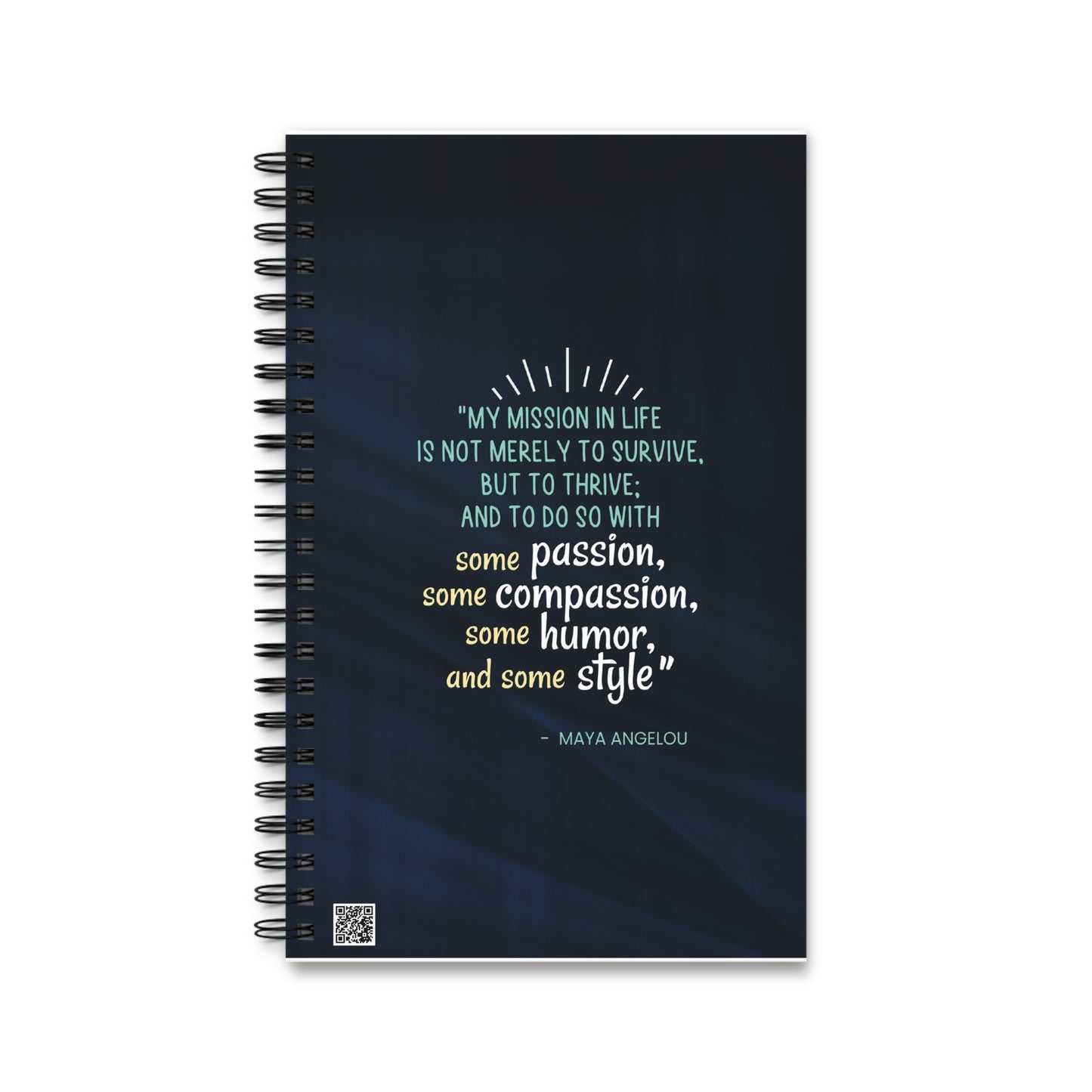 Passion, Compassion, Style and Humor Blue Spiral Notebook