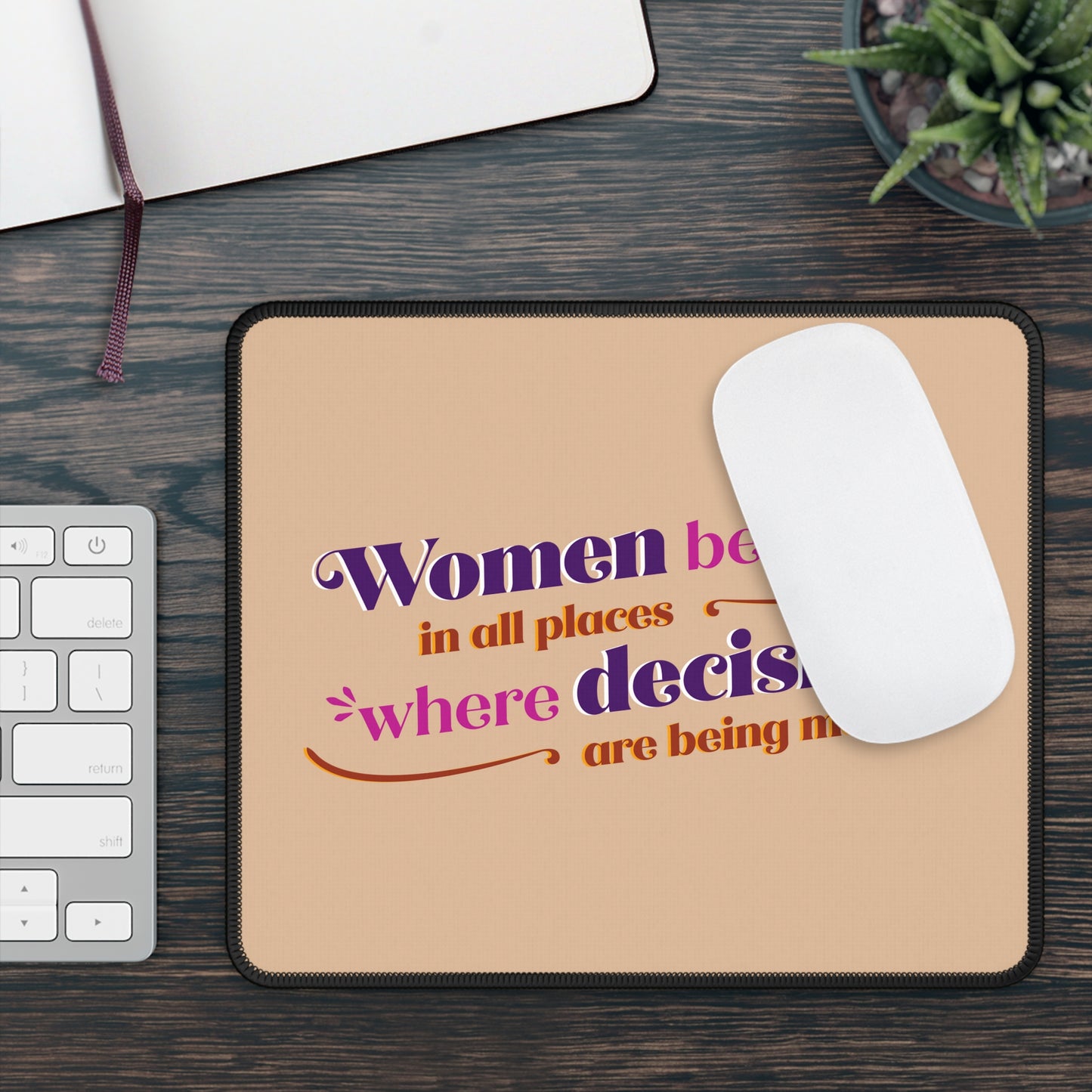 Women Belong in All Places Beige/Nude Mousepad