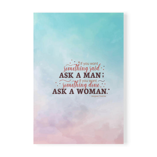 Ask A Woman Pink/Blue Paperback Journal