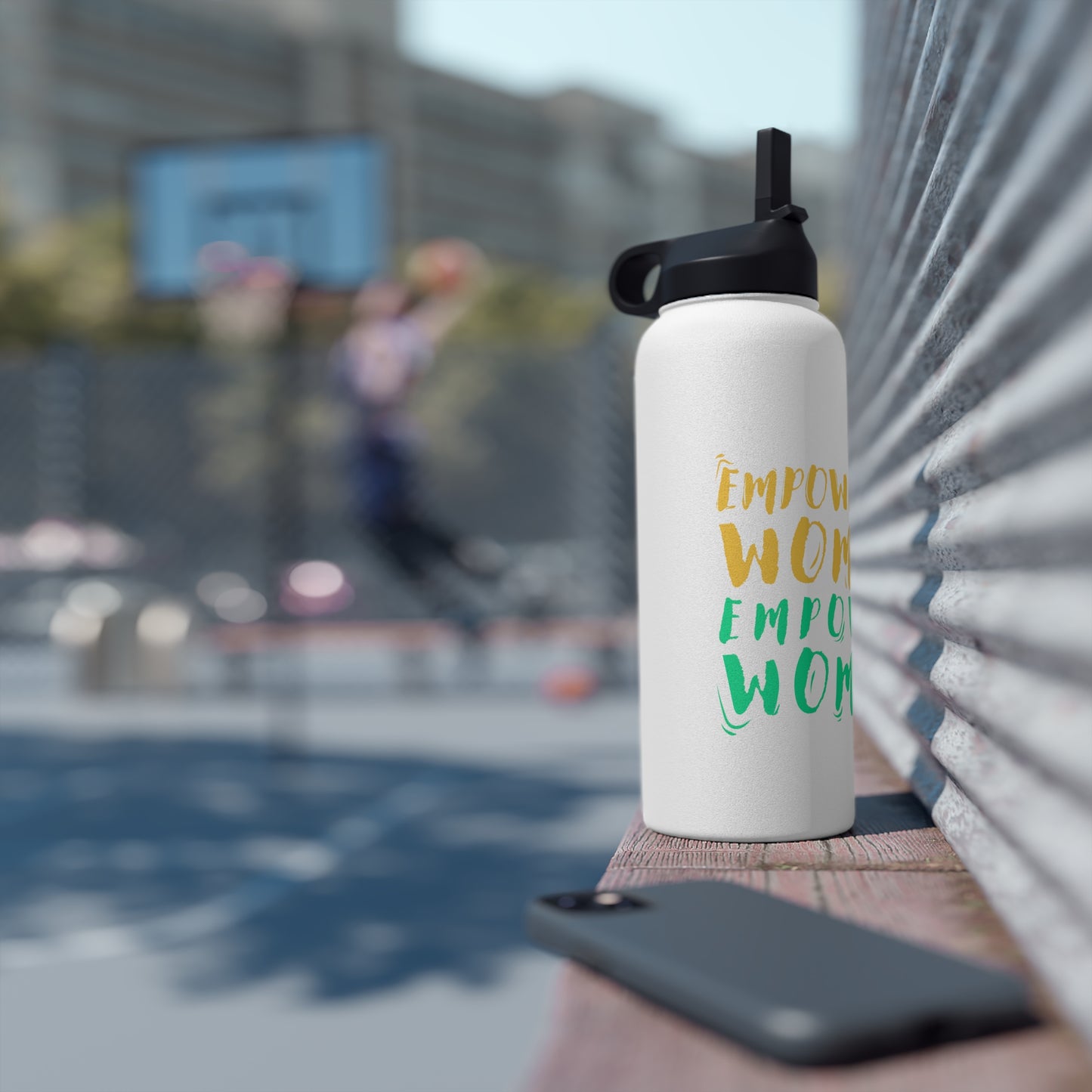 Empowered Women, Empower Women Green/Yellow Stainless Steel Water Bottle