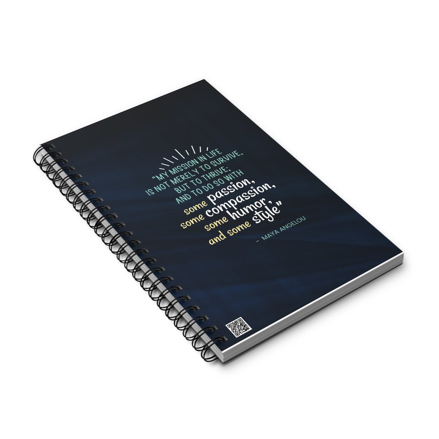 Passion, Compassion, Style and Humor Blue Spiral Notebook